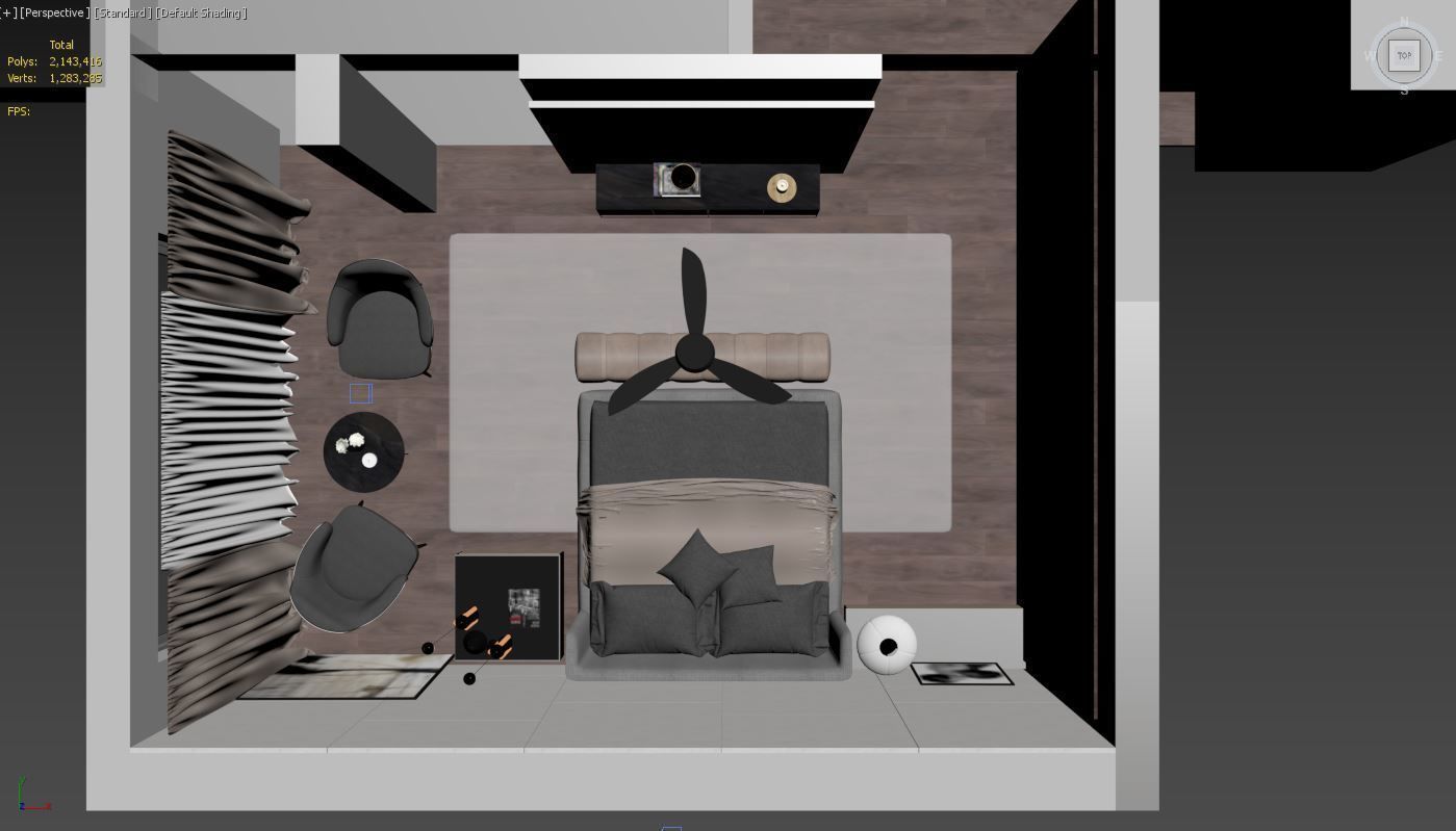 Modern Bedroom 3D model_2
