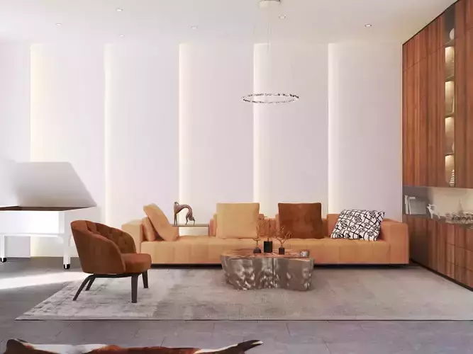 Modern Living Room and Kitchen