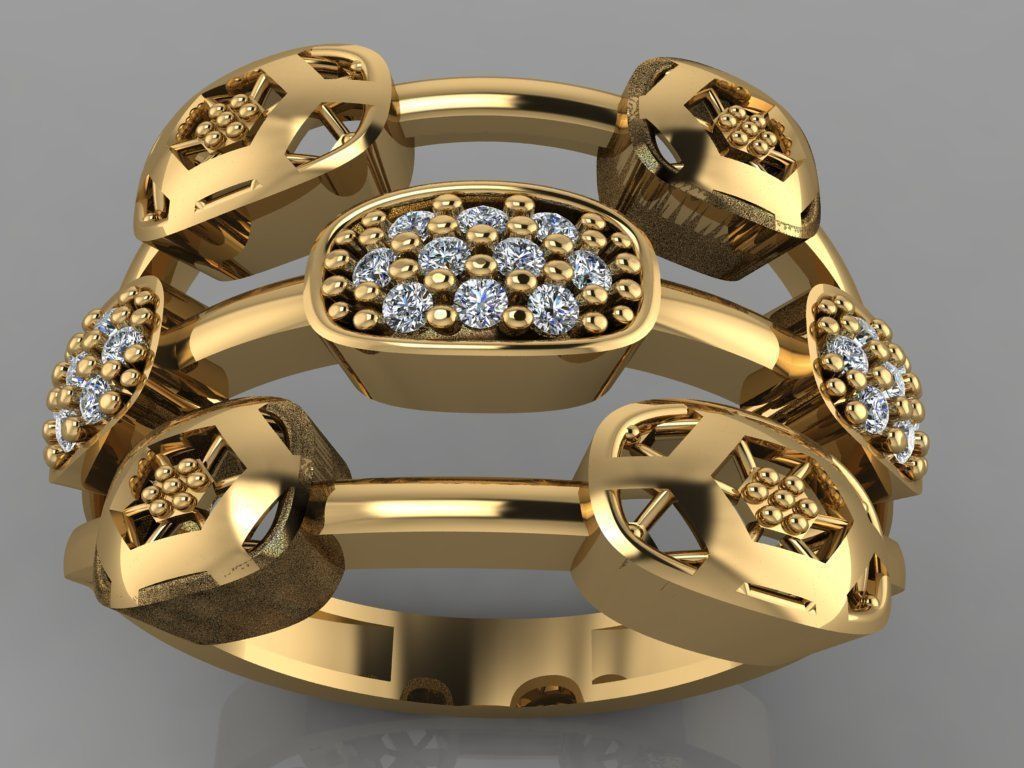GC GOLD Y0099- diamond Ring  3D print model_1