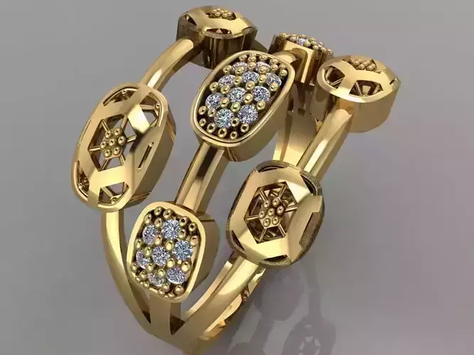 GC GOLD Y0099- diamond Ring  3D print model