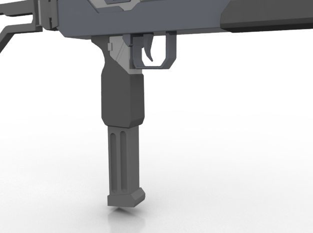 Triple Barrel Submachine Gun Low-poly 3D model_5