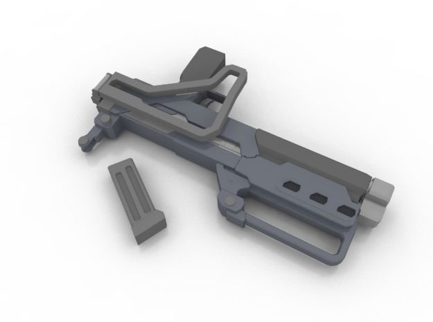 Triple Barrel Submachine Gun Low-poly 3D model_12