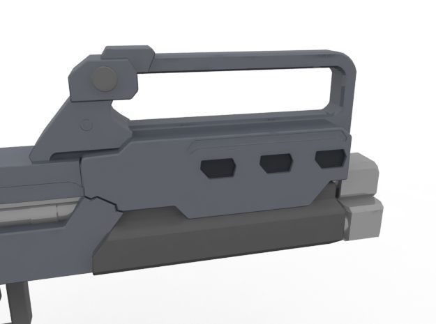 Triple Barrel Submachine Gun Low-poly 3D model_9