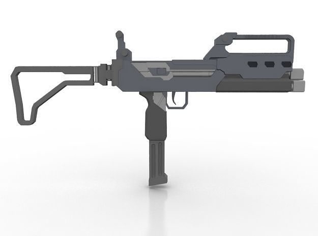 Triple Barrel Submachine Gun  Low-poly 3D model