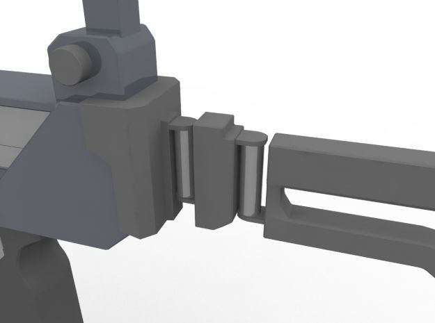 Triple Barrel Submachine Gun Low-poly 3D model_4