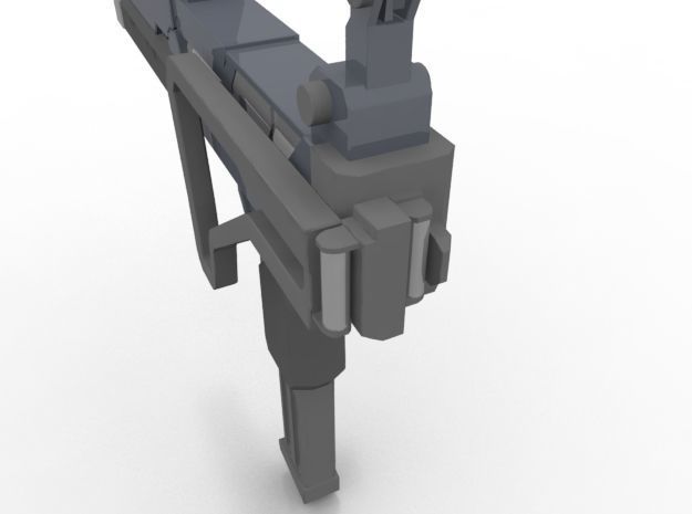 Triple Barrel Submachine Gun Low-poly 3D model_7