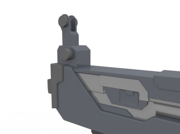 Triple Barrel Submachine Gun Low-poly 3D model_11