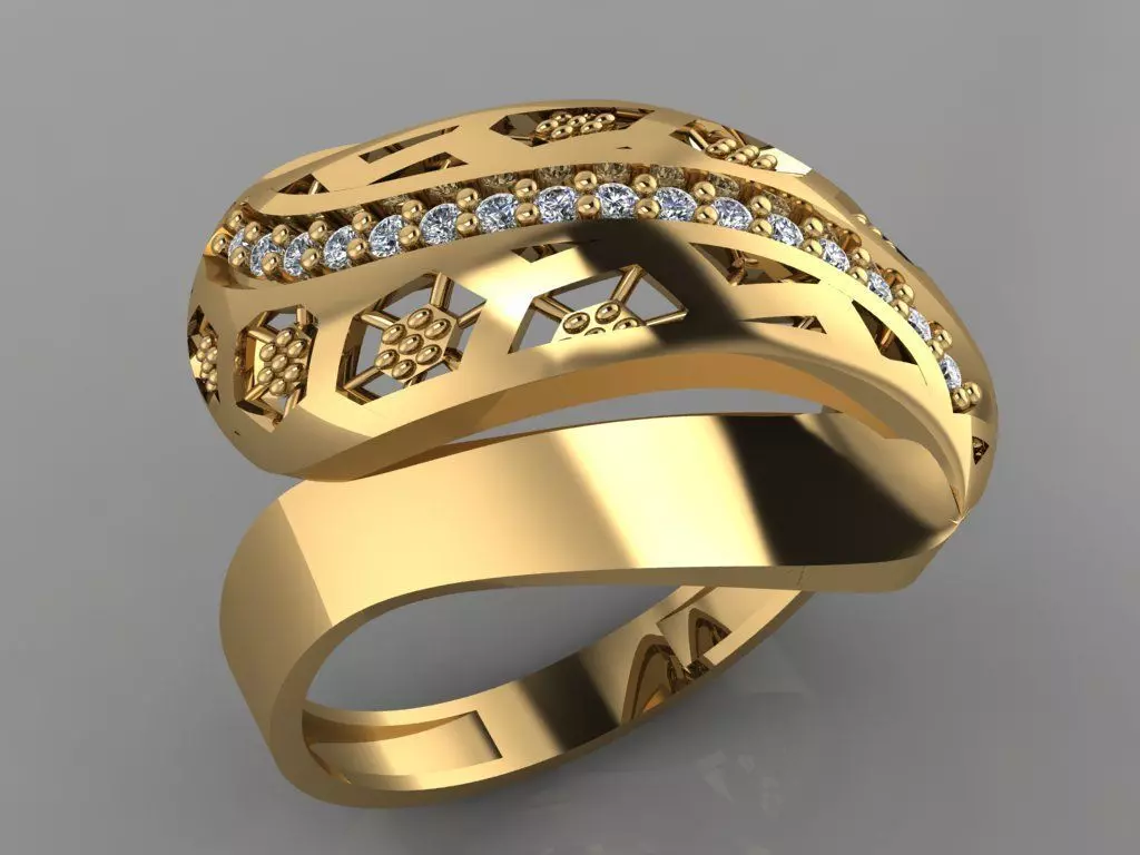 GC GOLD Y103- Diamond Ring 3D print model