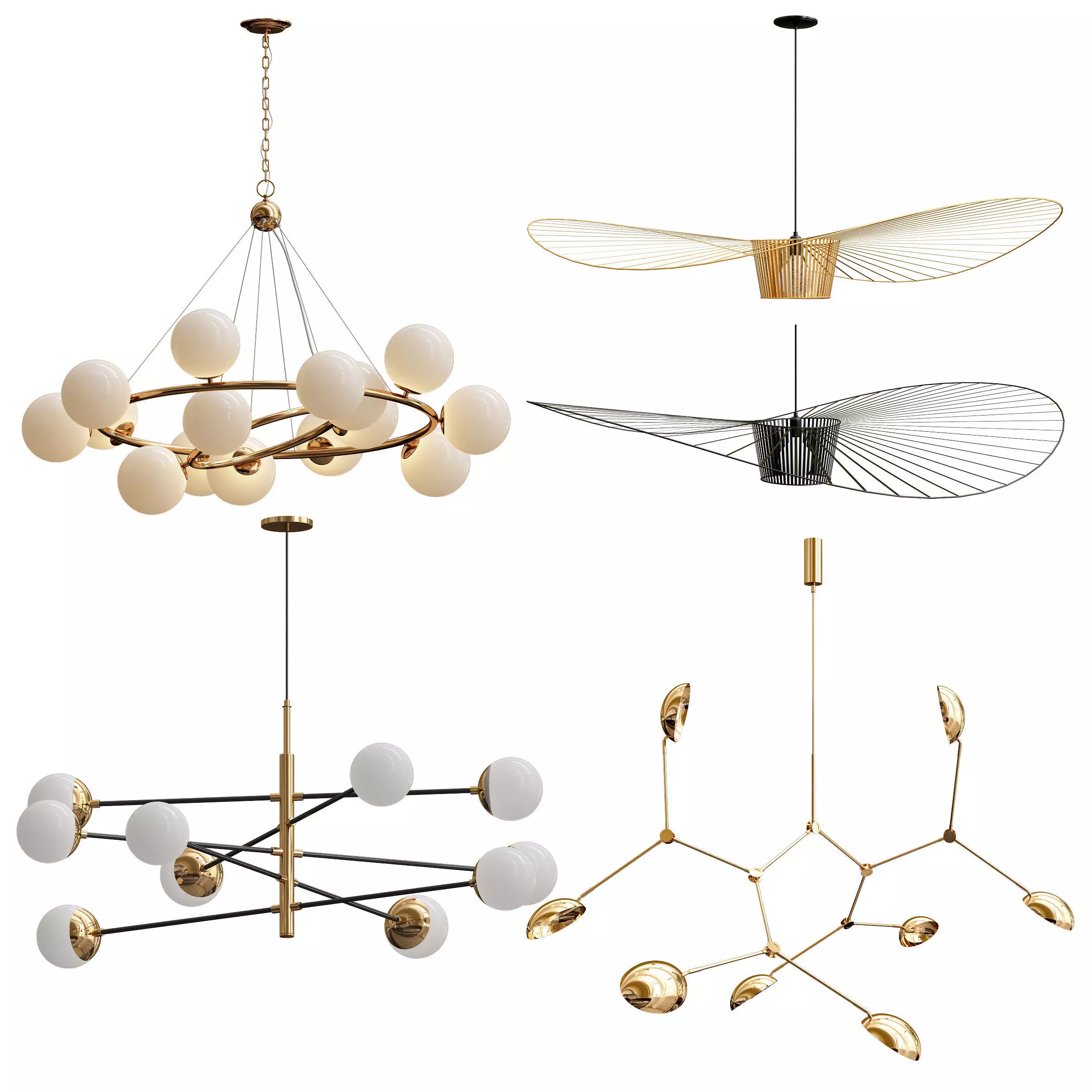 Collection of Minimalist Chandelier 3D model_0