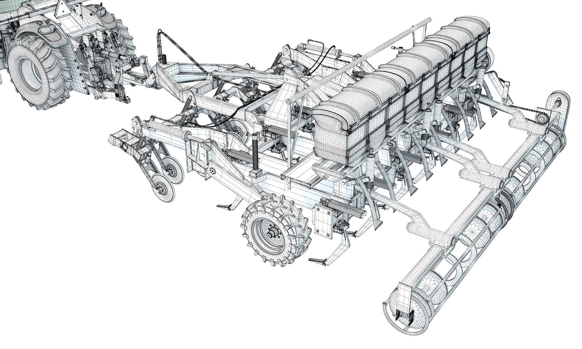 Tractor with Disc Harrow New Holland 3D model_21