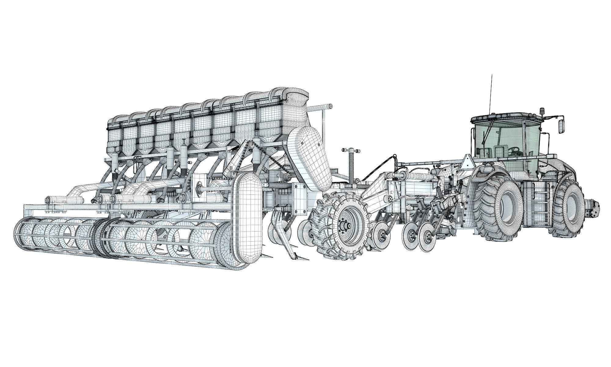 Tractor with Disc Harrow New Holland 3D model_18
