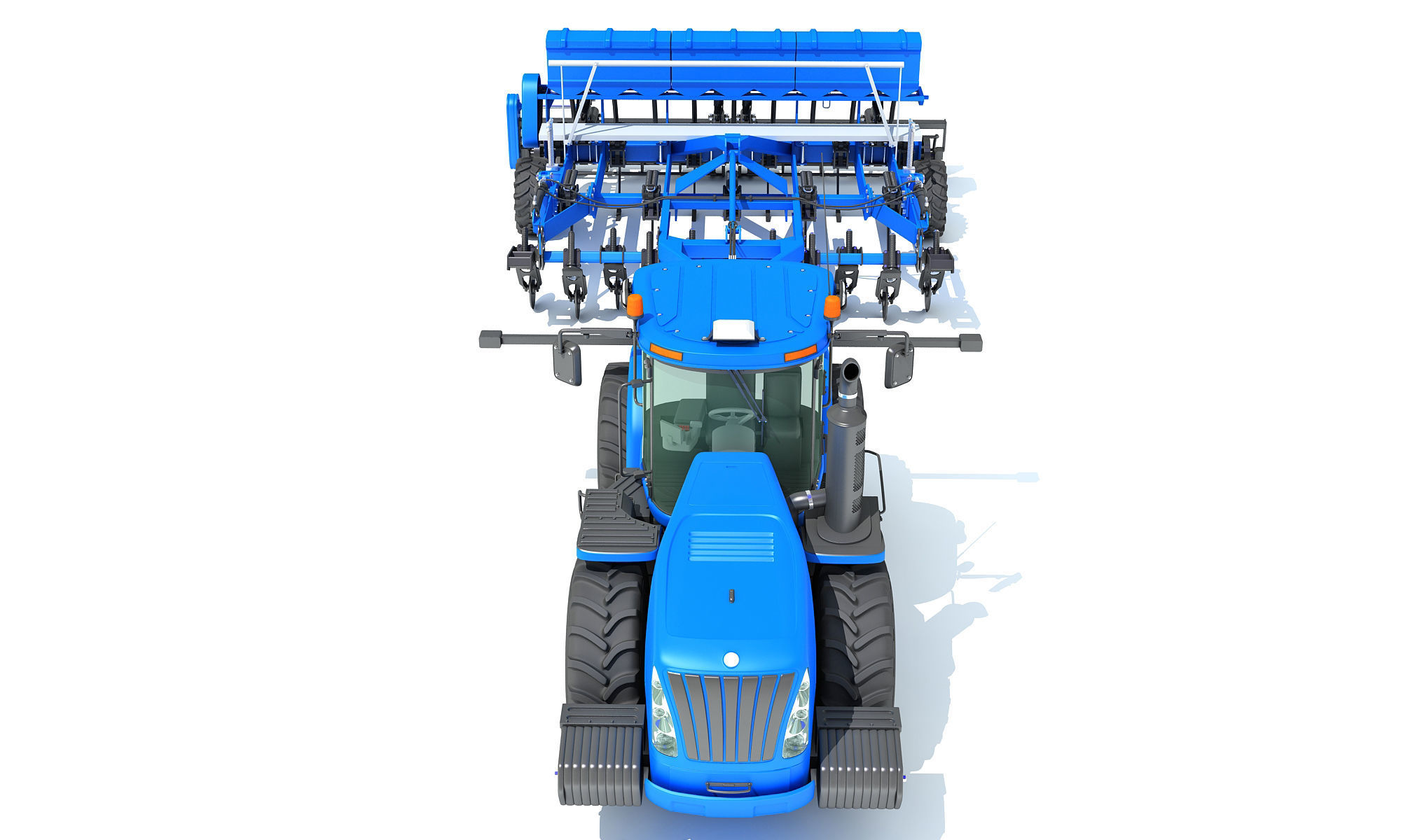Tractor with Disc Harrow New Holland 3D model_11