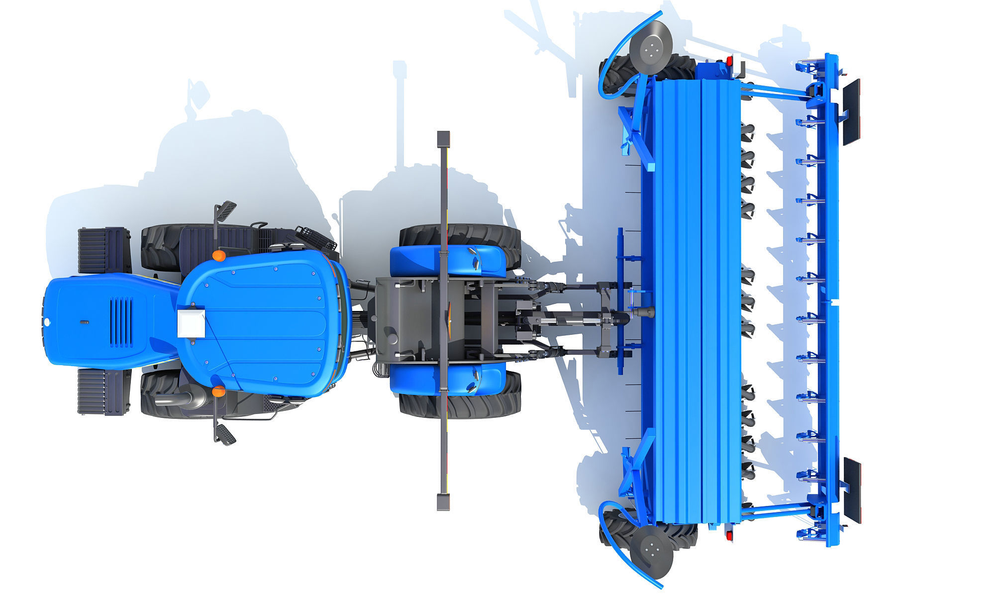 New Holland Tractor with Seed Drill 3D model_13