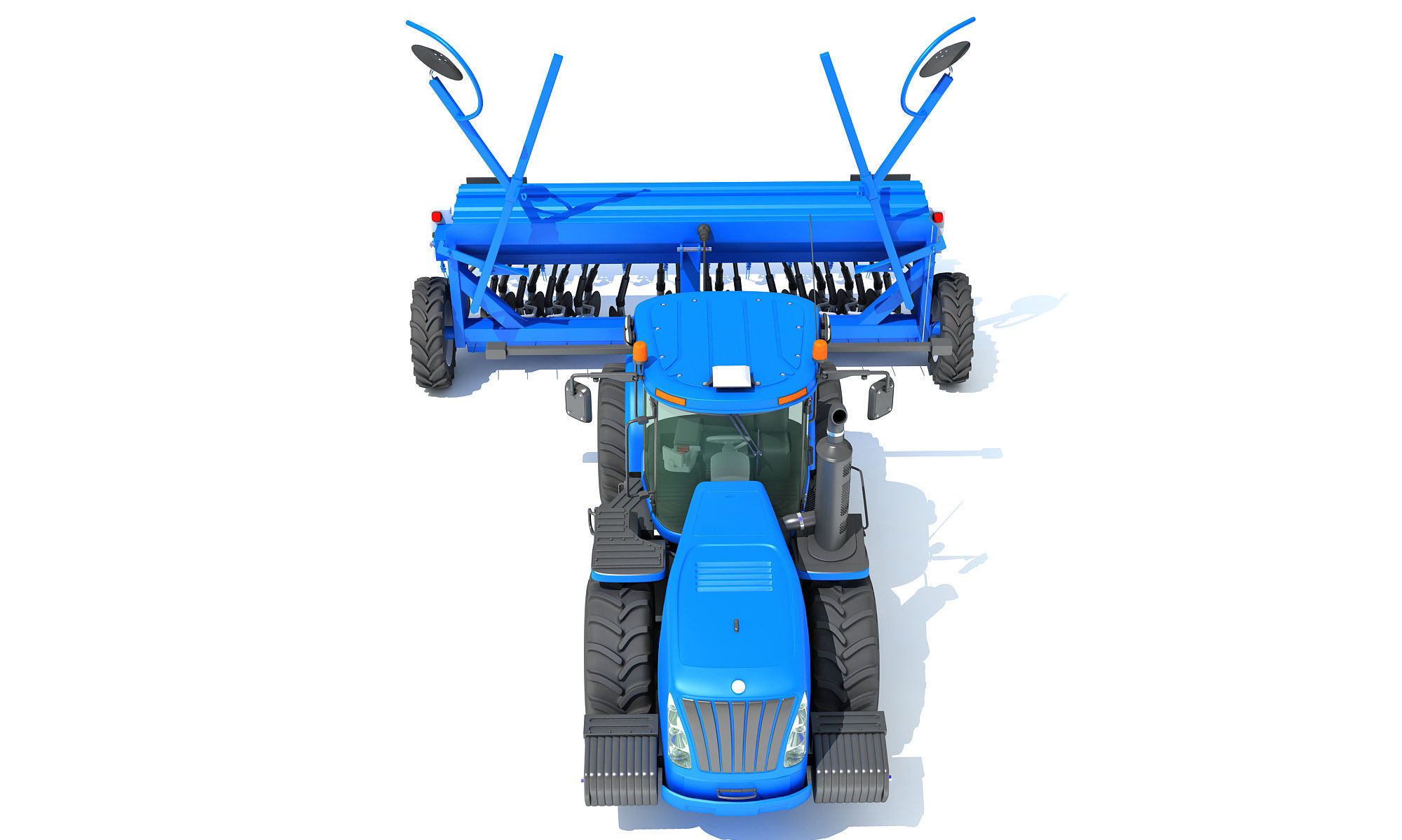 New Holland Tractor with Seed Drill 3D model_11