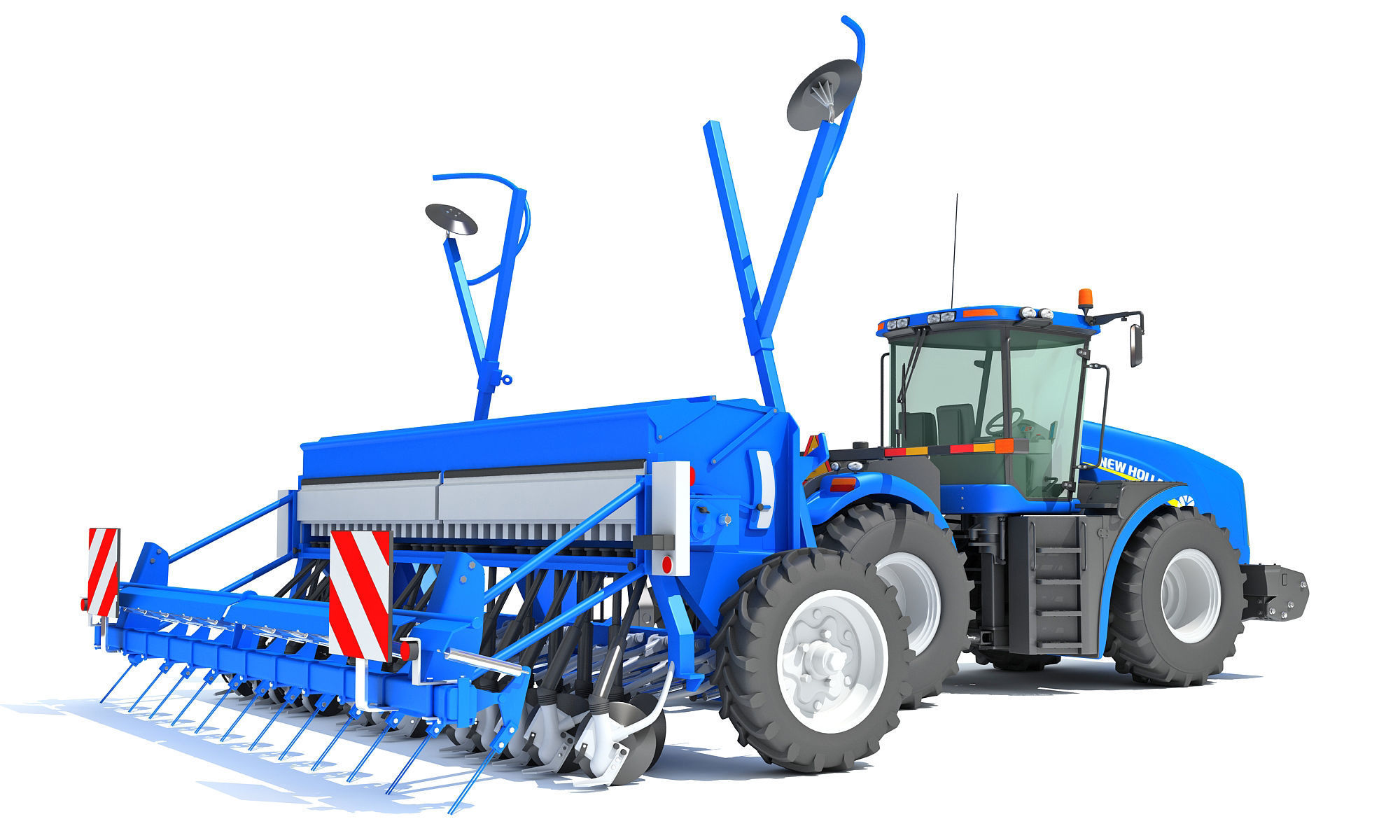New Holland Tractor with Seed Drill 3D model_6