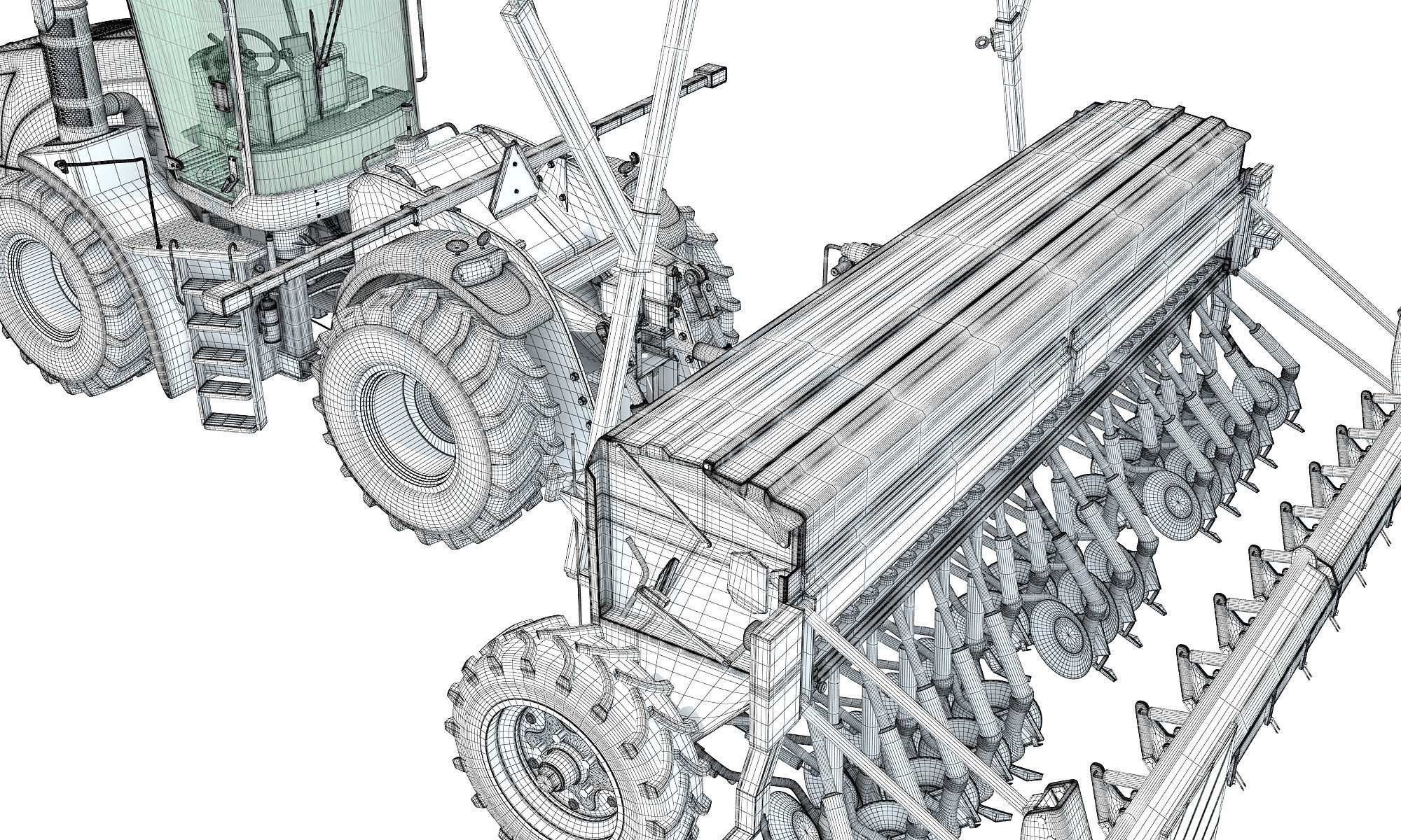 New Holland Tractor with Seed Drill 3D model_20
