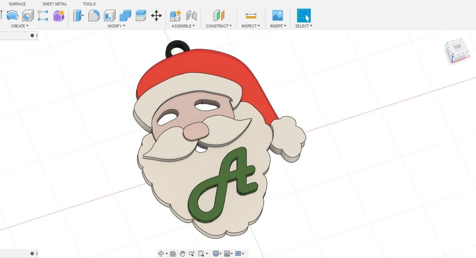 SANTA CLAUS 3D letters stl file 3D print model_5