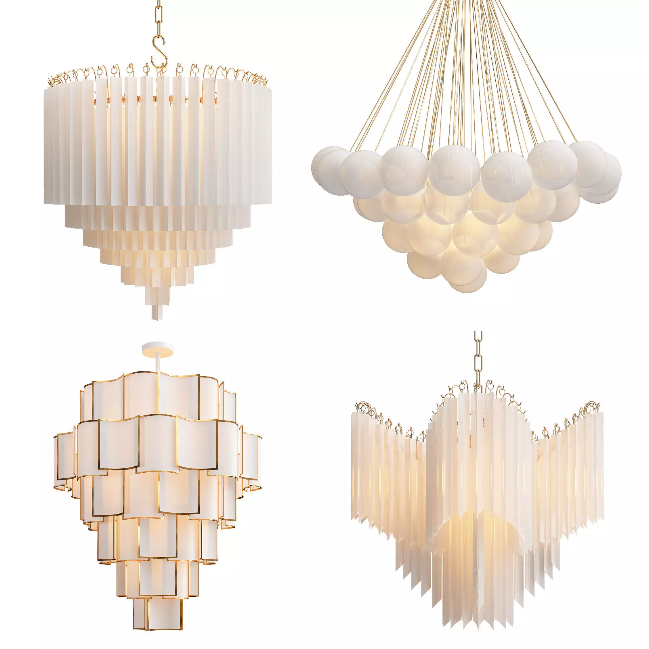 Collection of Modern Chandelier 3D model_0