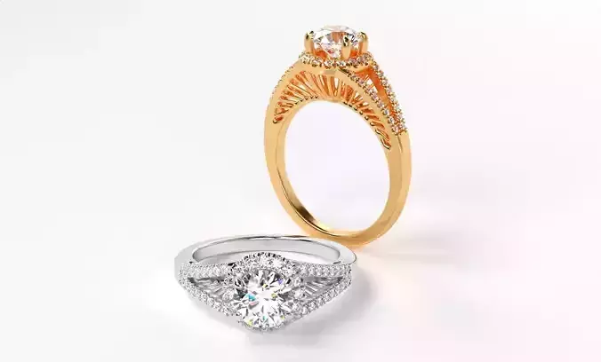 classic gold engagement ring with 1ct diamond