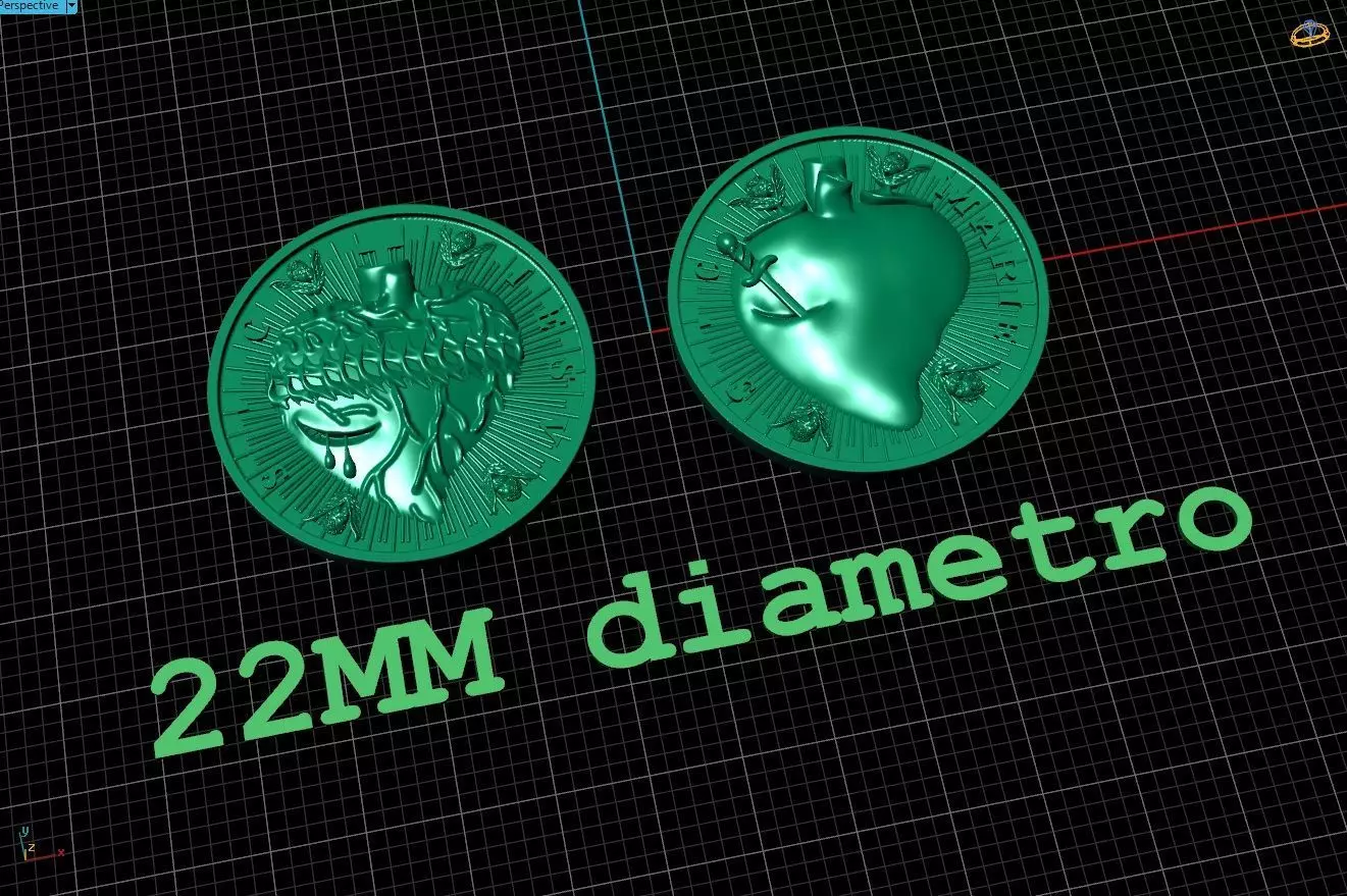 DIJE SAGRADO CORAZON DE JESUS Y MARIA 3D print model