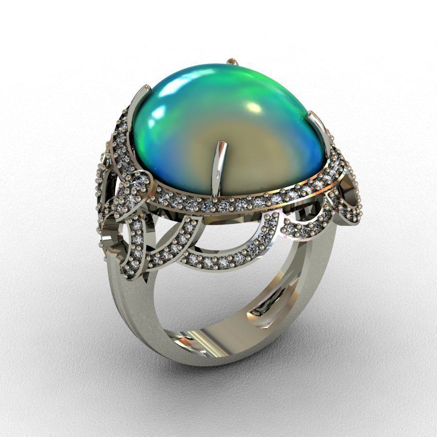 Diamond and Piruz Ring 3D print model 3D print model 3D print model_5