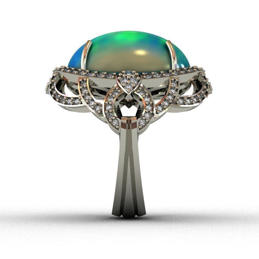 Diamond and Piruz Ring 3D print model 3D print model 3D print model_4