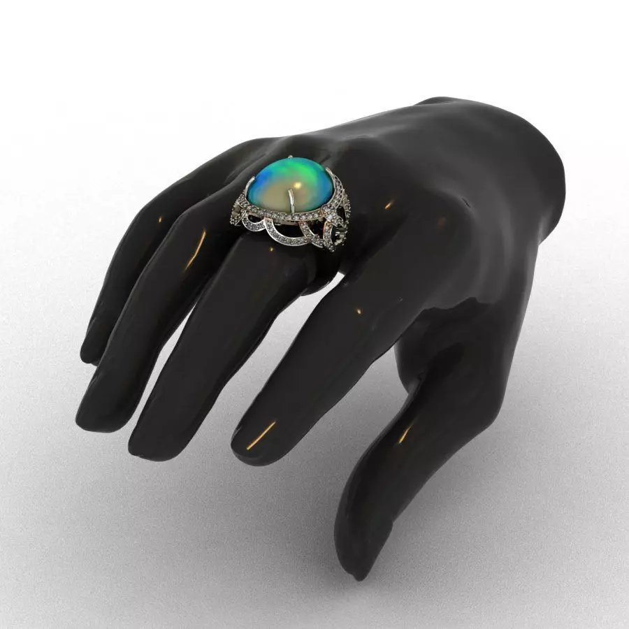 Diamond and Piruz Ring 3D print model 3D print model 3D print model_0