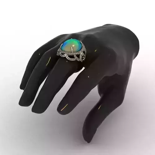 Diamond and Piruz Ring 3D print model 3D print model