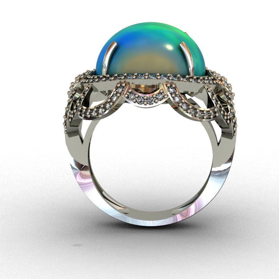 Diamond and Piruz Ring 3D print model 3D print model 3D print model_2