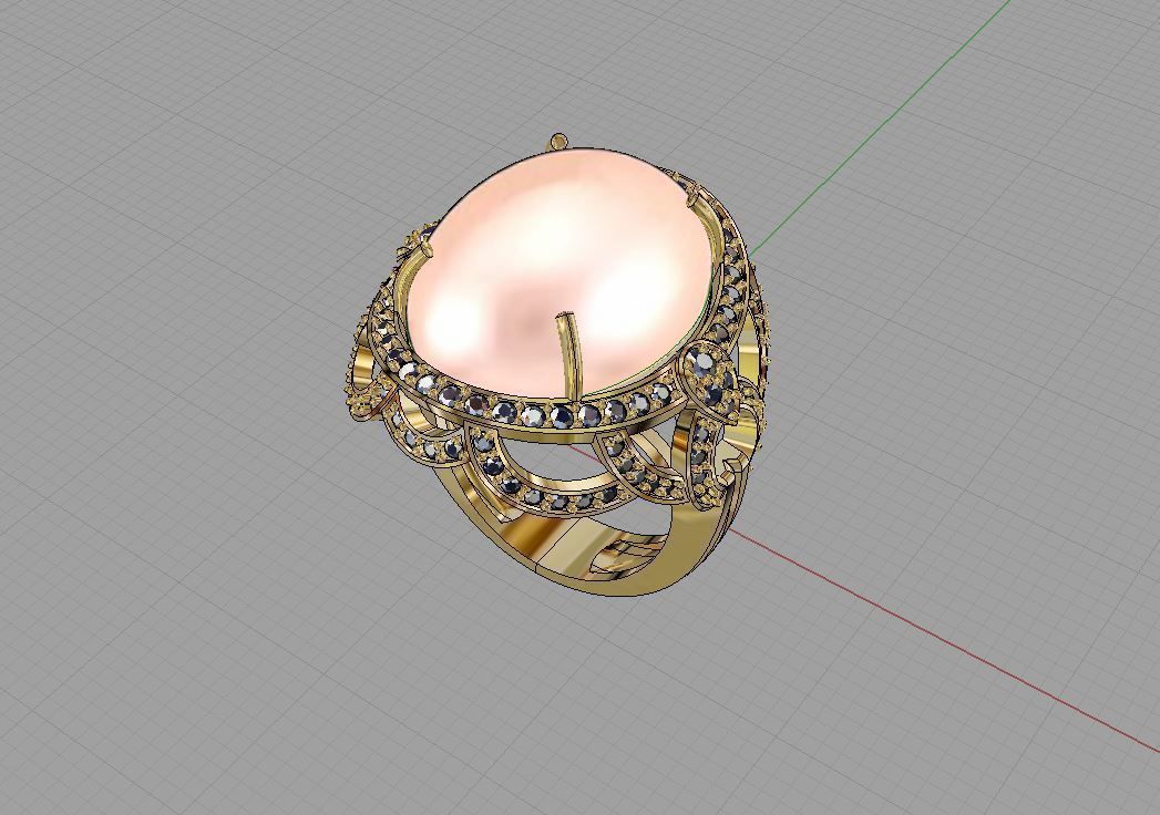 Diamond and Piruz Ring 3D print model 3D print model 3D print model_7