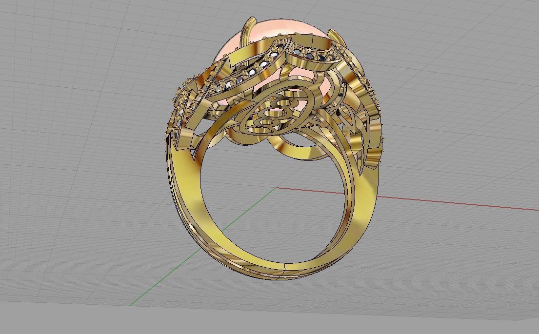 Diamond and Piruz Ring 3D print model 3D print model 3D print model_8