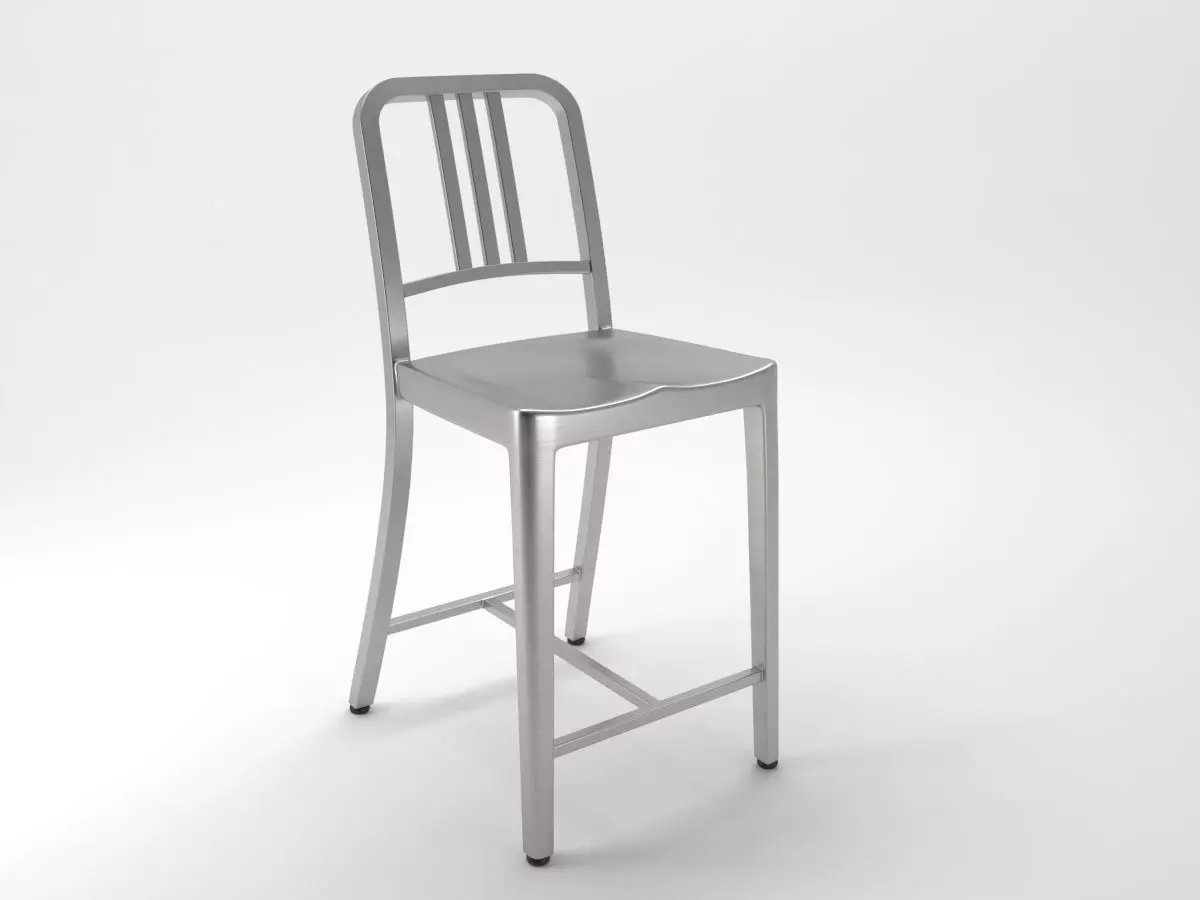 navy counter stool 3D model_0