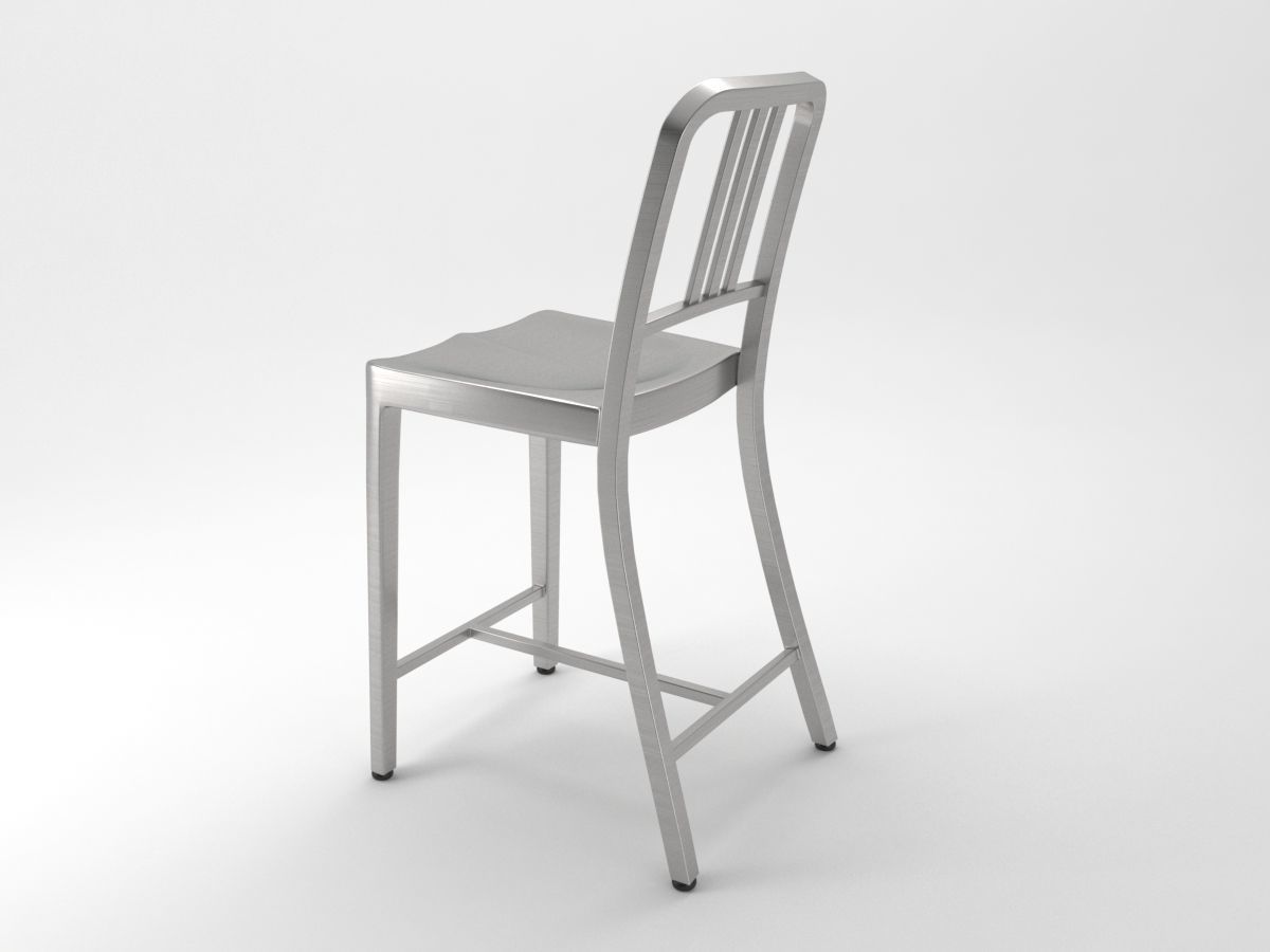 navy counter stool 3D model_4