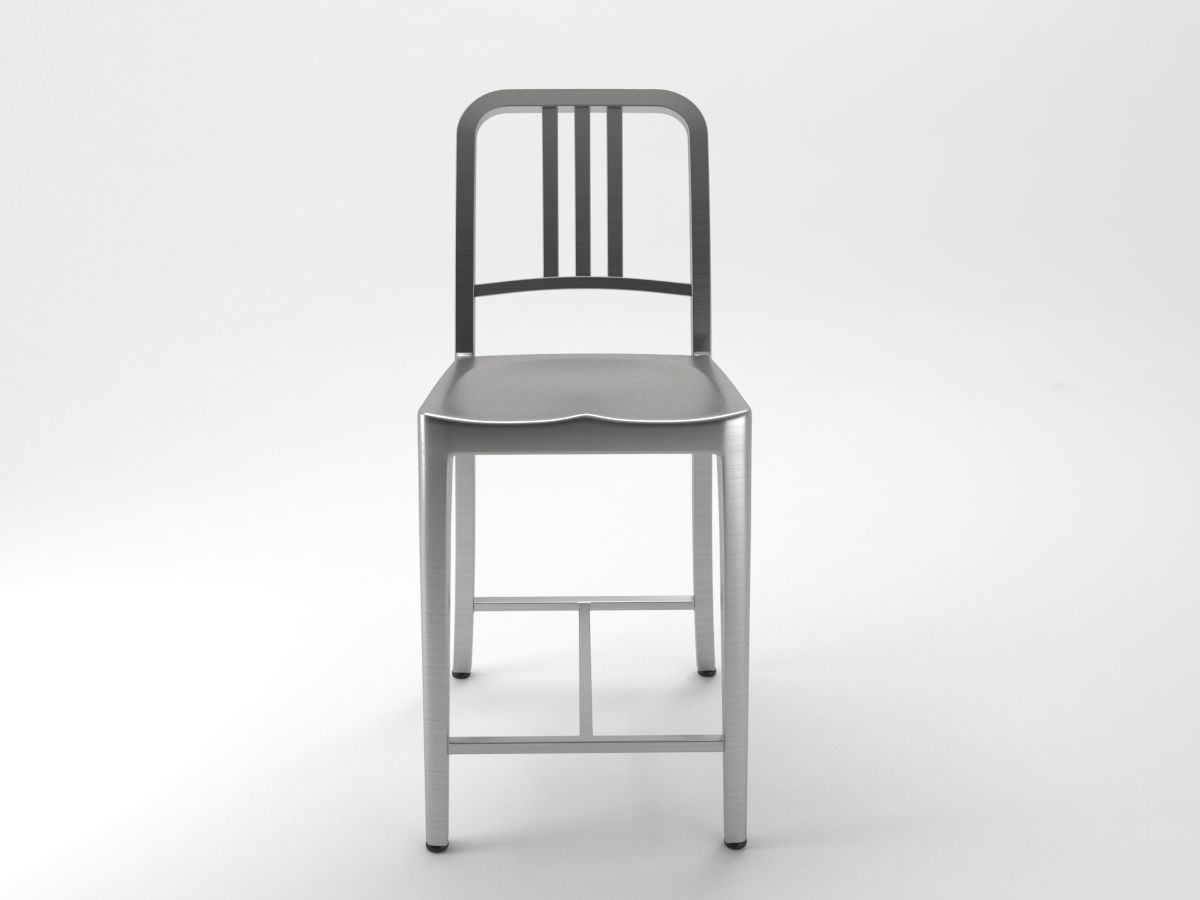 navy counter stool 3D model_1