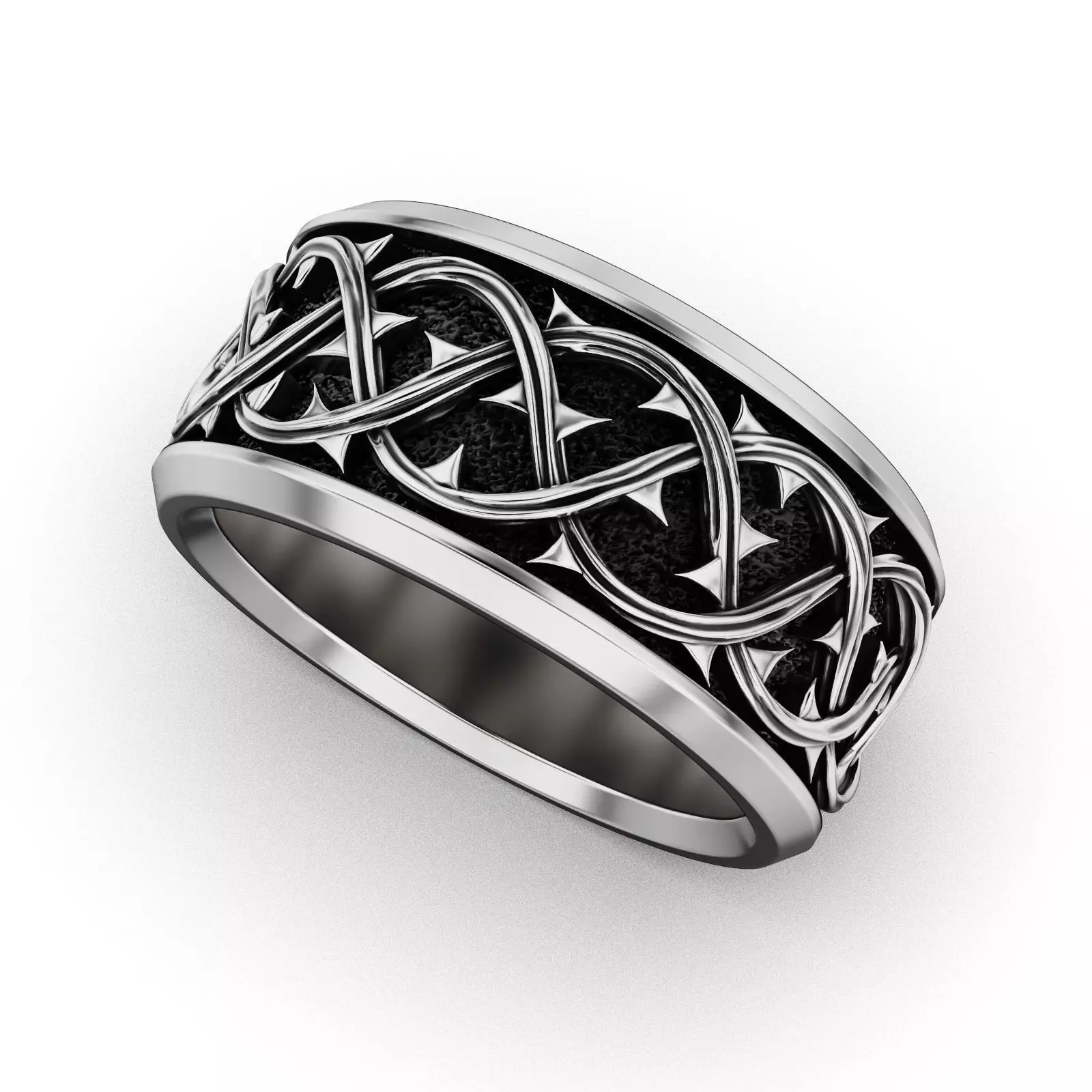 Thorn crown ring REB Many sizes 3D print model_0