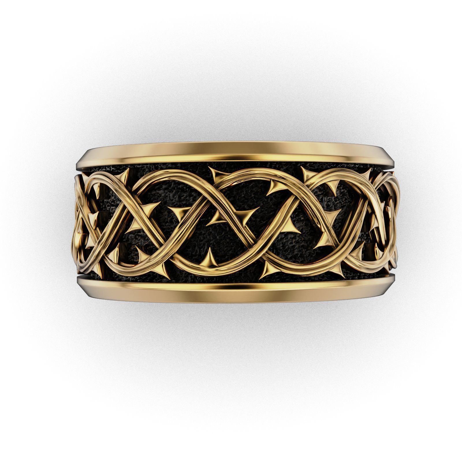 Thorn crown ring REB Many sizes 3D print model_9