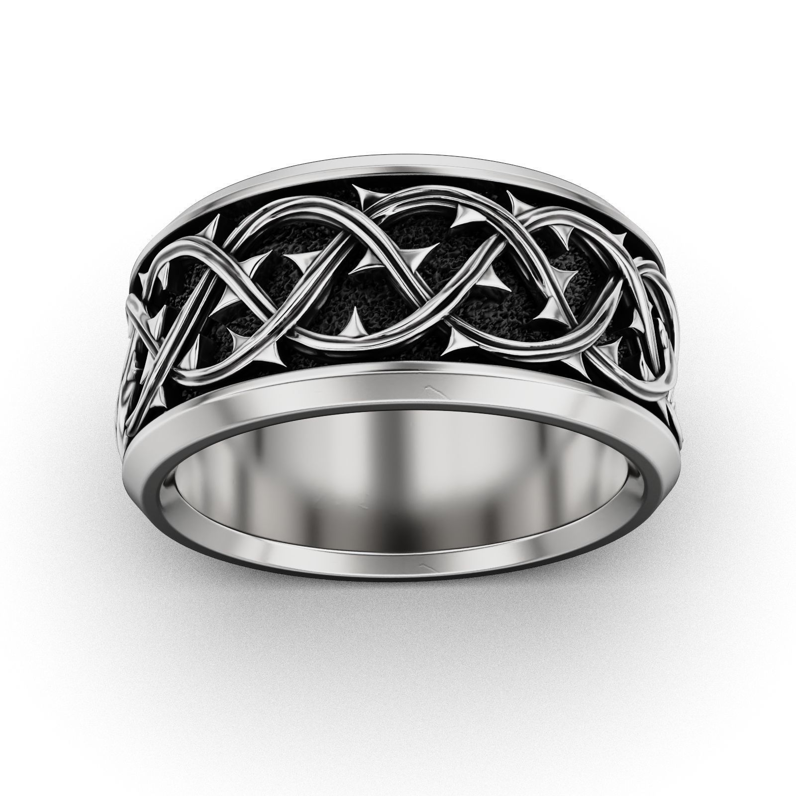 Thorn crown ring REB Many sizes 3D print model_1