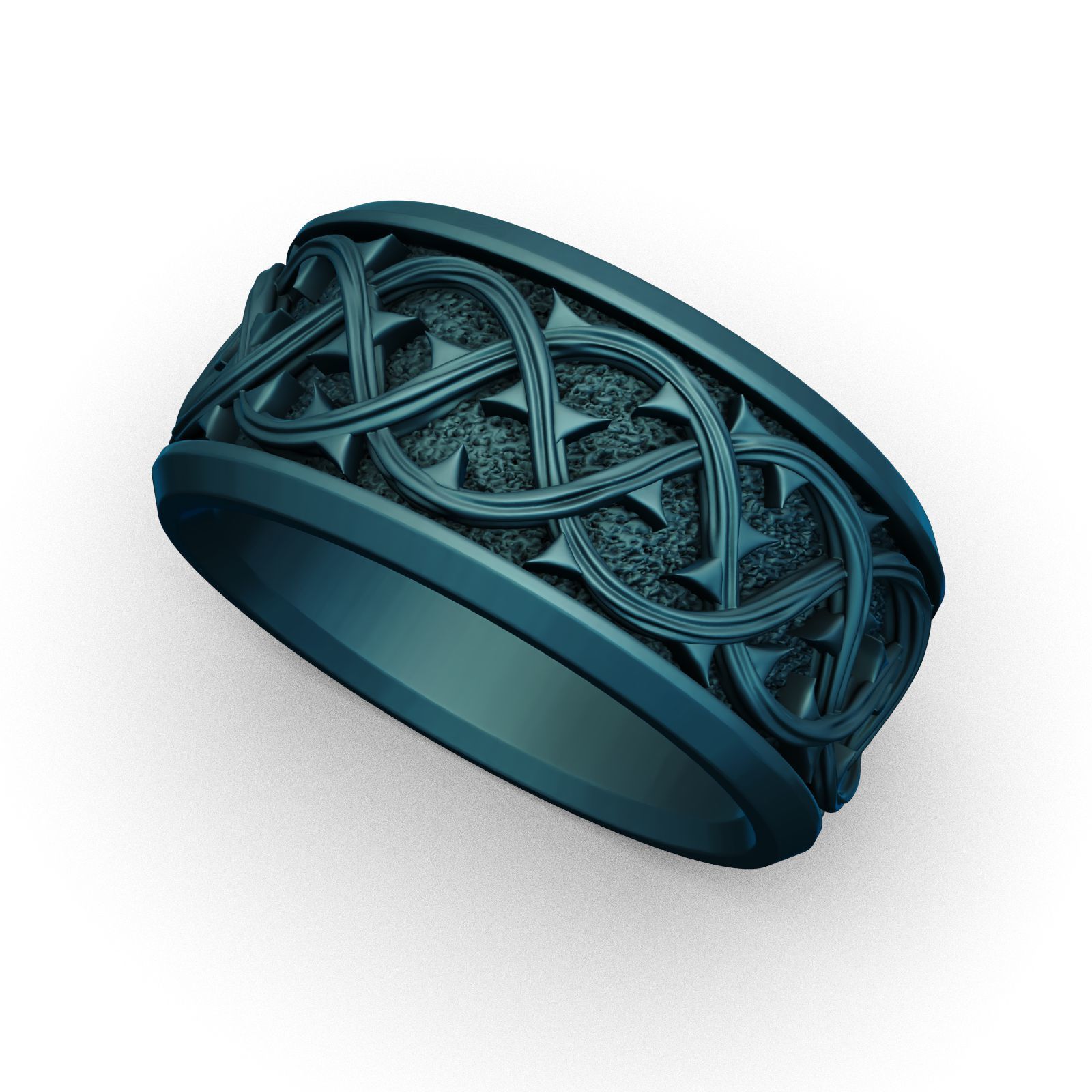 Thorn crown ring REB Many sizes 3D print model_12