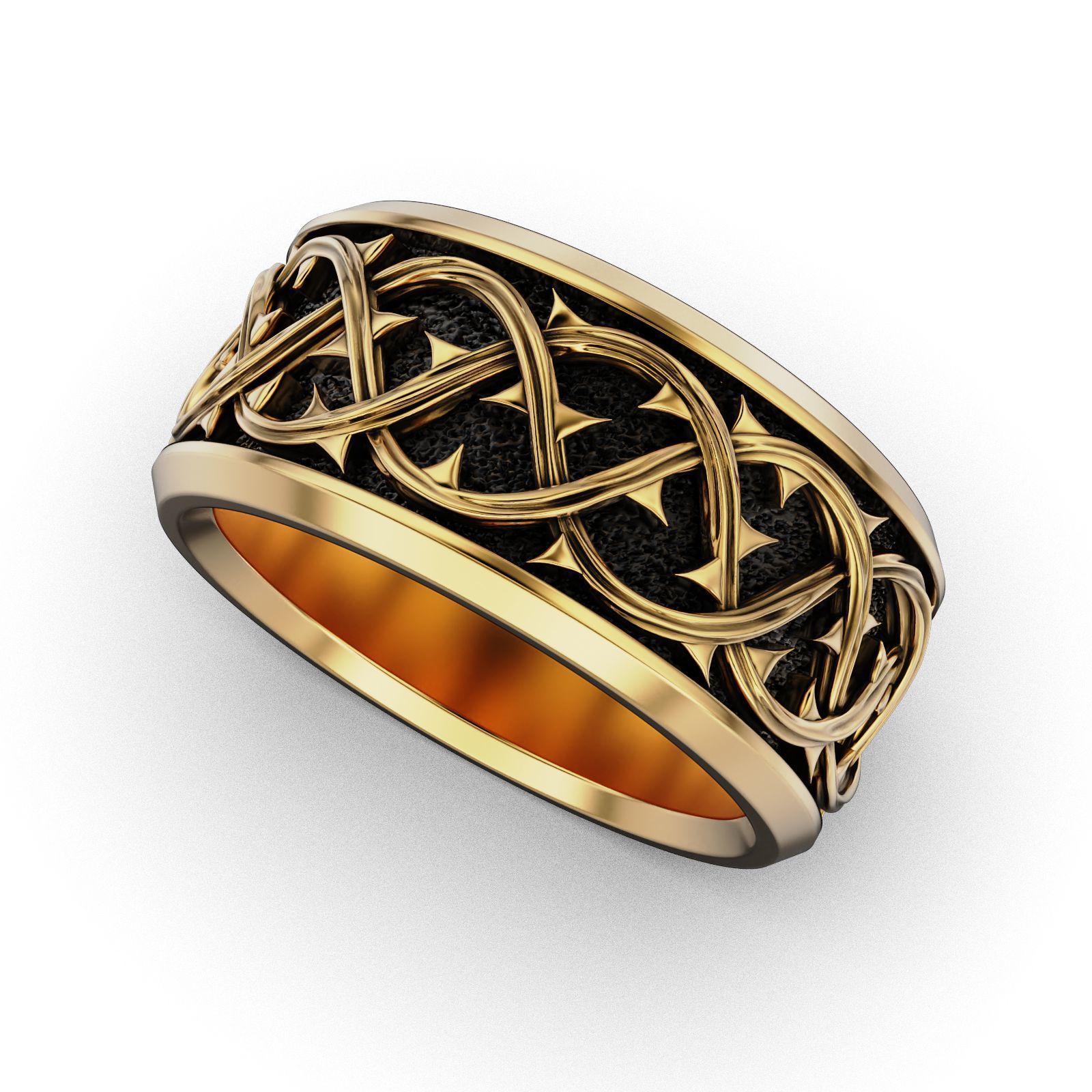 Thorn crown ring REB Many sizes 3D print model_7