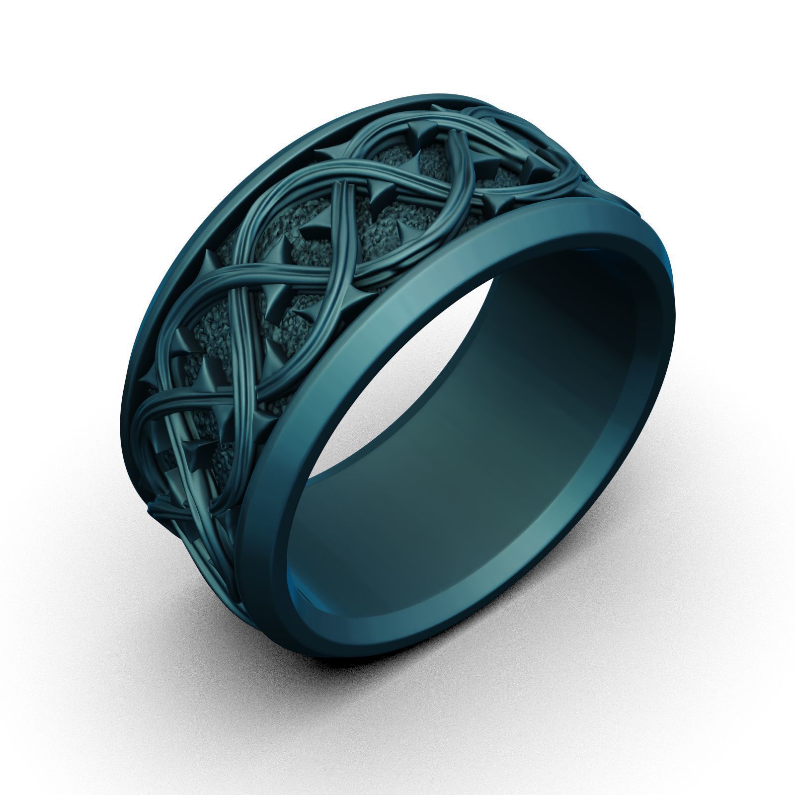 Thorn crown ring REB Many sizes 3D print model_15