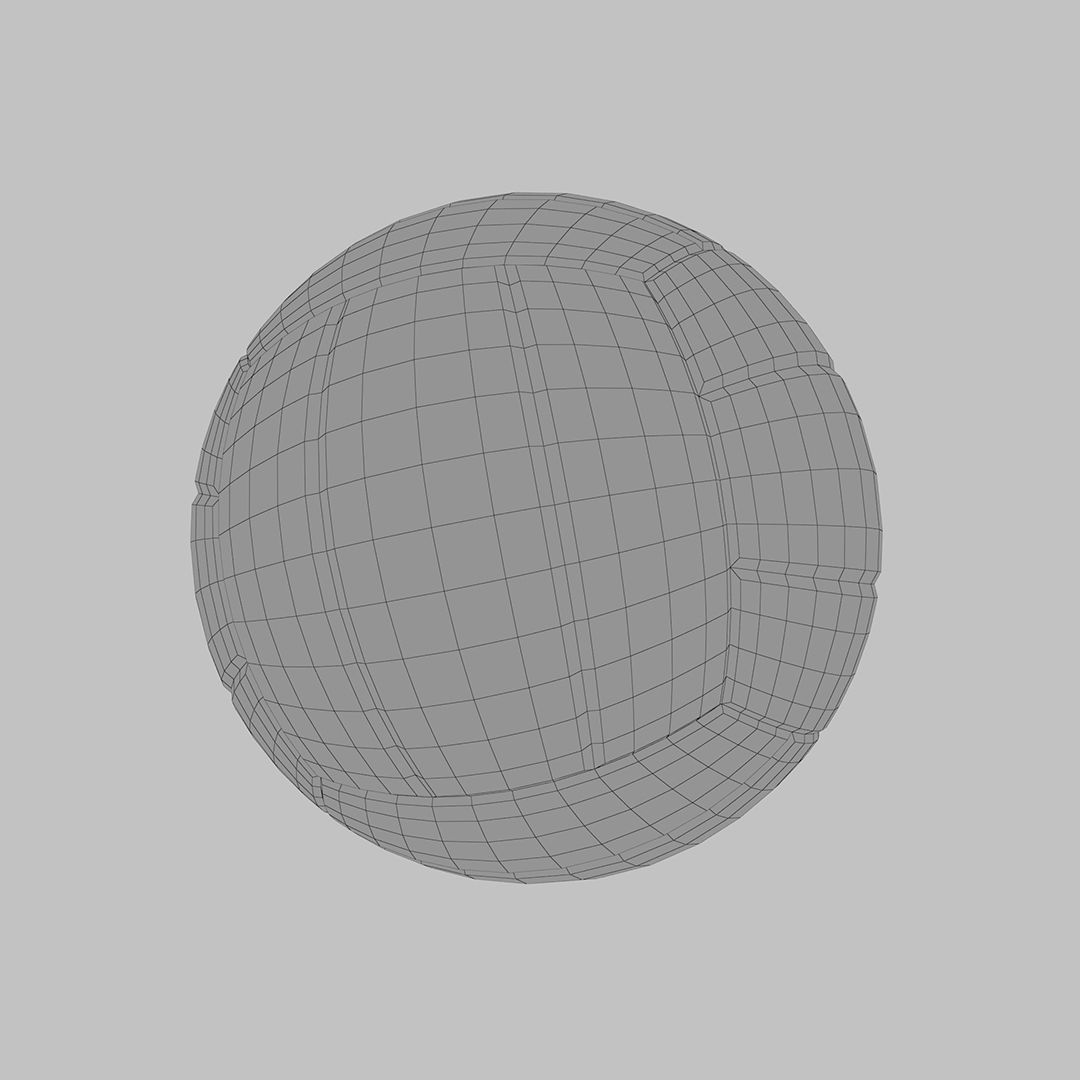 Volleyball ball  Low-poly 3D model_13