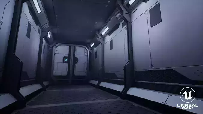 Modular Sci-Fi Environment Low-poly 3D model