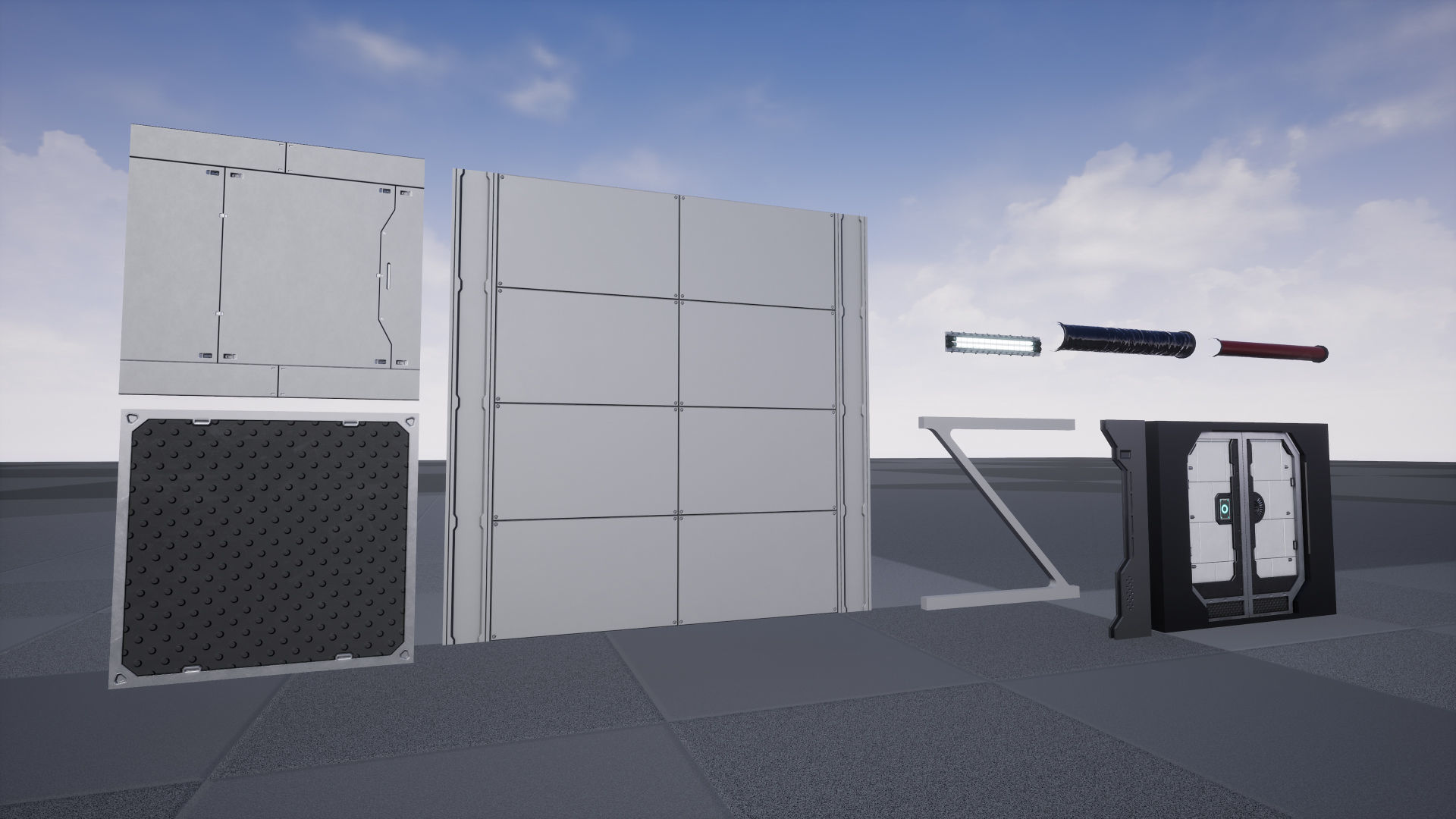 Modular Sci-Fi Environment Low-poly 3D model_10