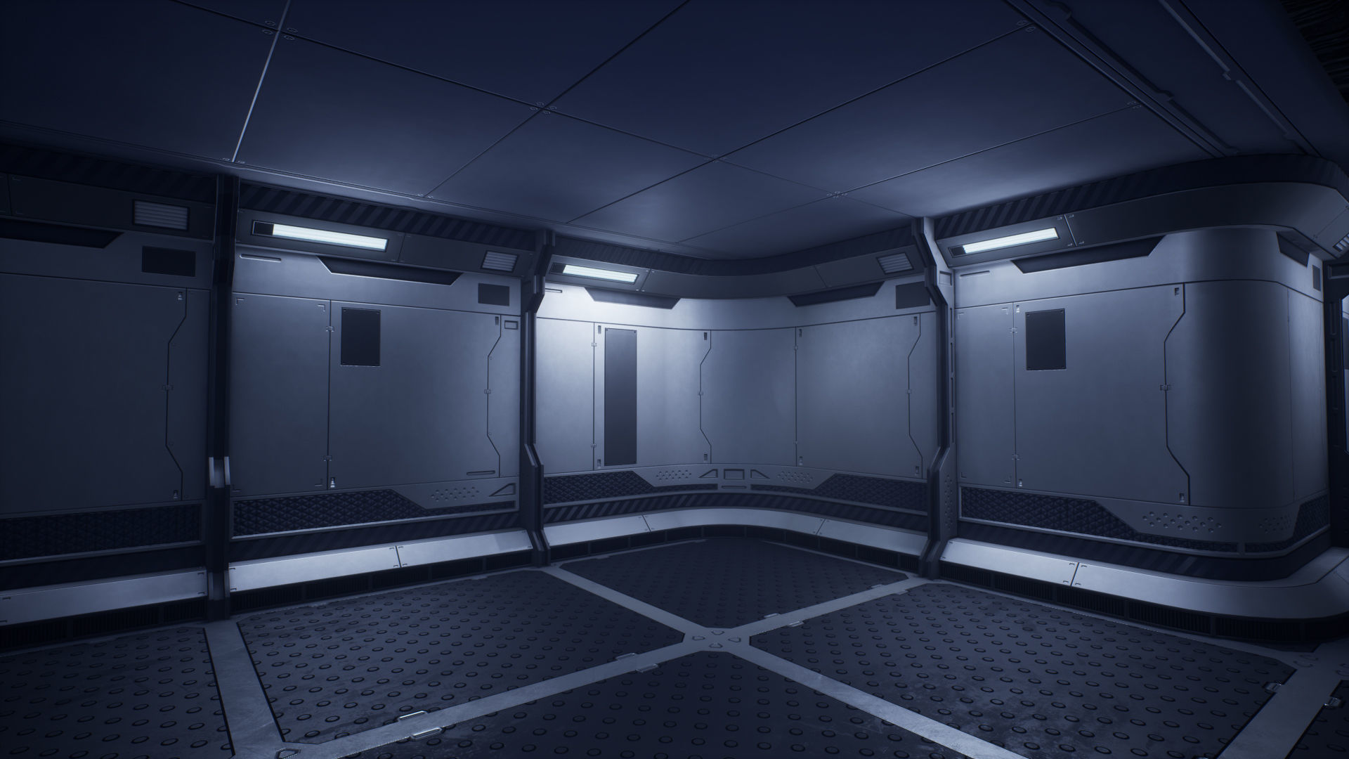 Modular Sci-Fi Environment Low-poly 3D model_7