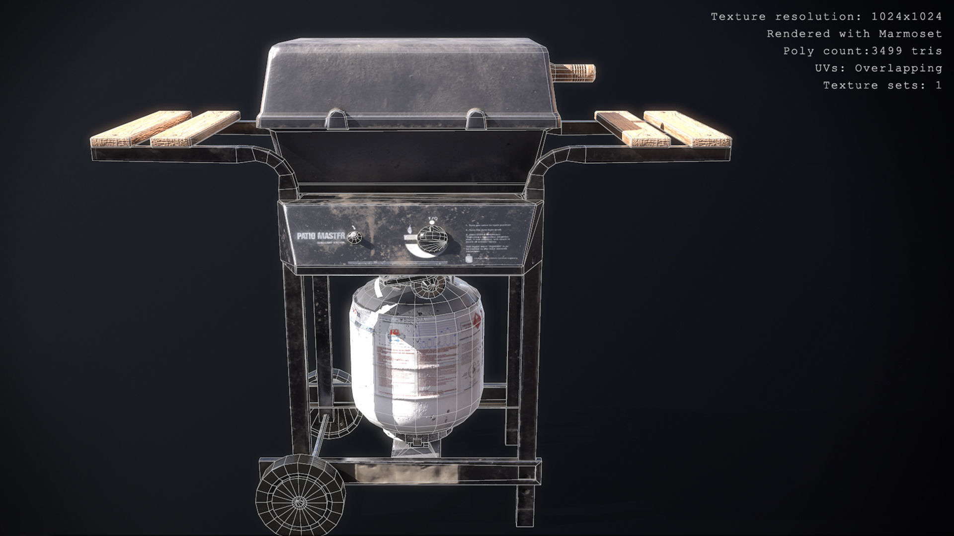 BBQ Grill  Low-poly 3D model_6