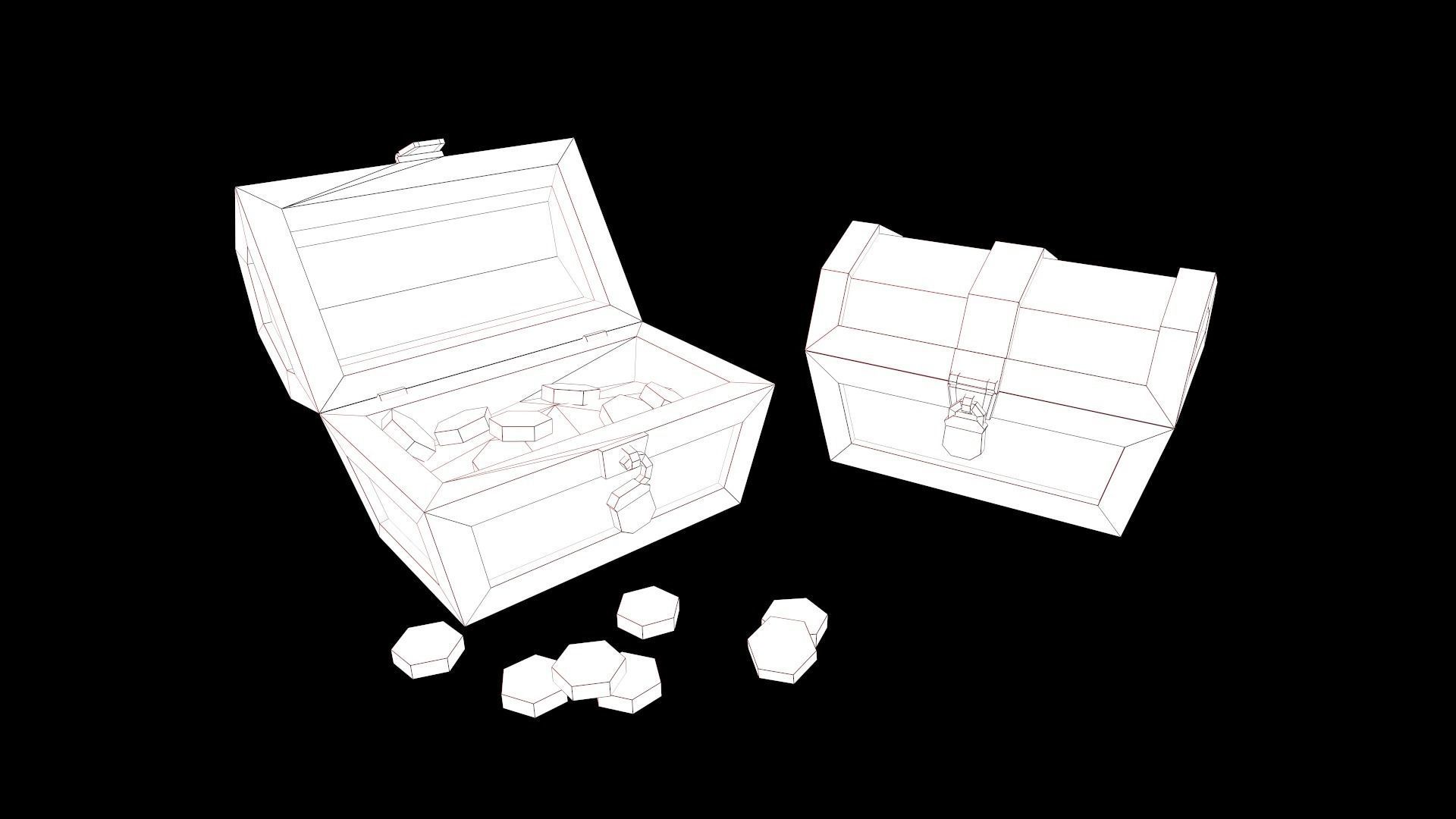 Treasure Chest Low-poly 3D model_2