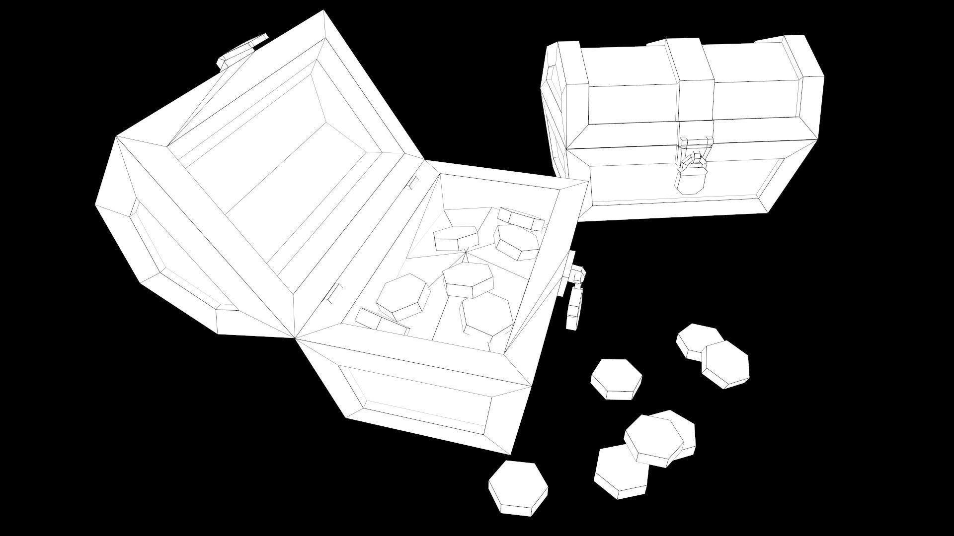 Treasure Chest Low-poly 3D model_4