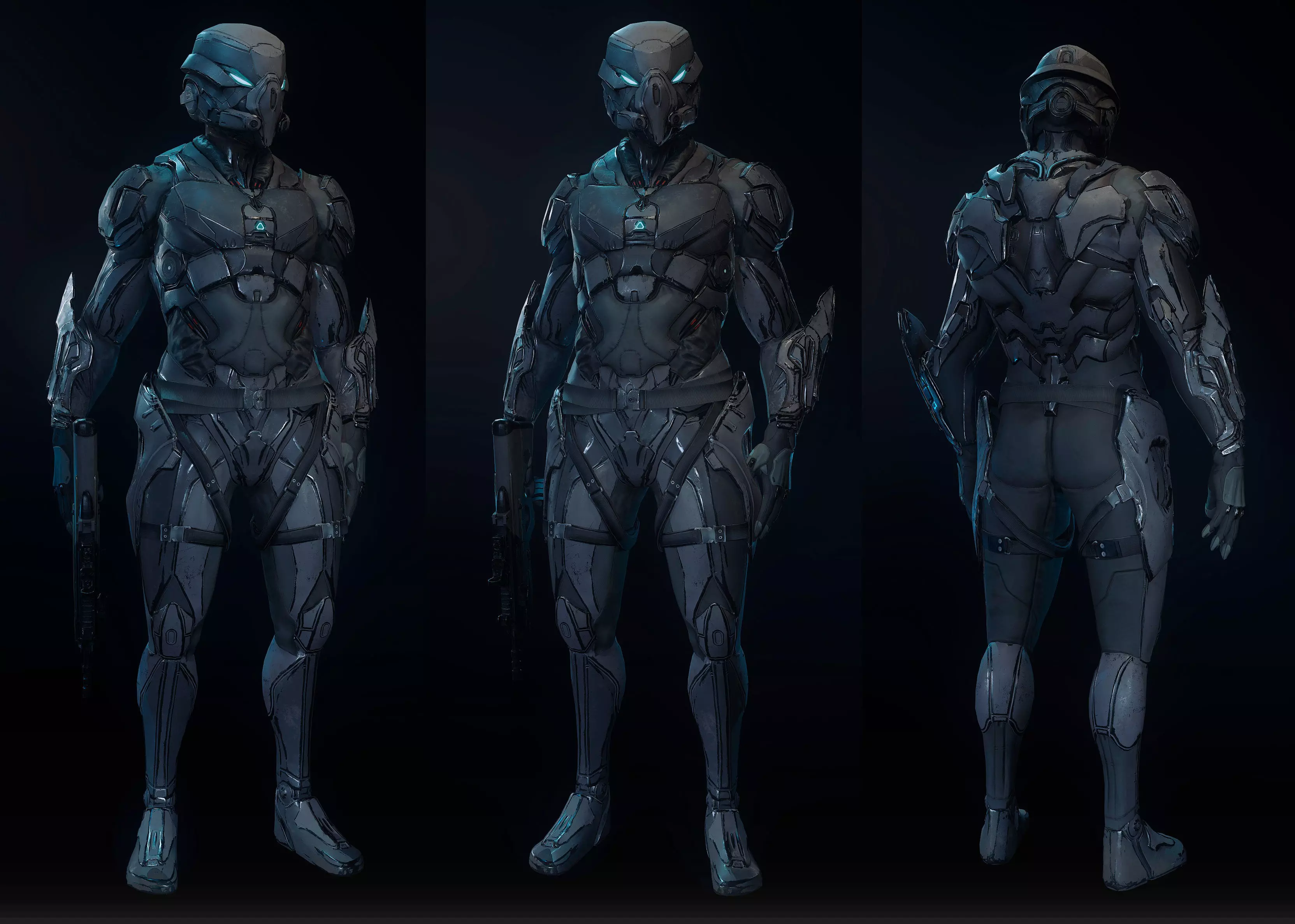 Robot soldier High-poly model 3D model_0