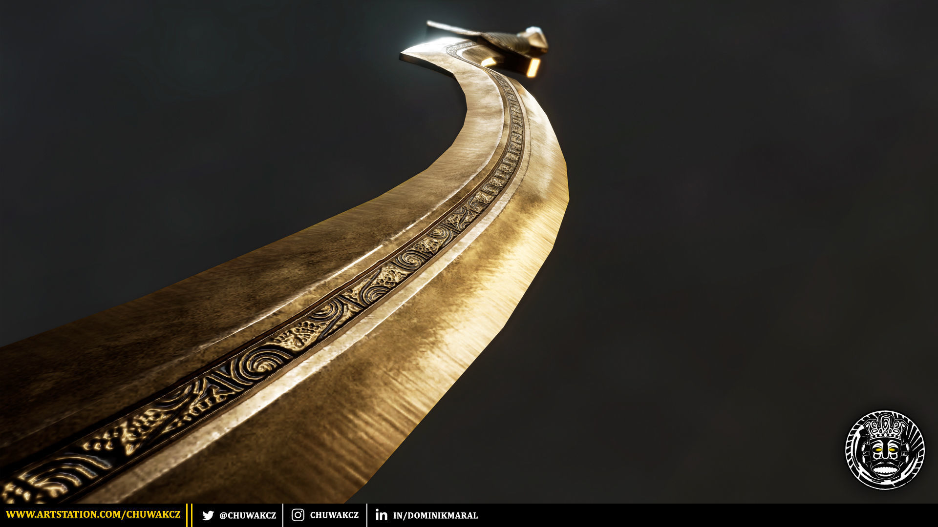 Bronze Egyptian Khopesh Sword - PBR game ready 3d weapon Low-poly 3D model_5