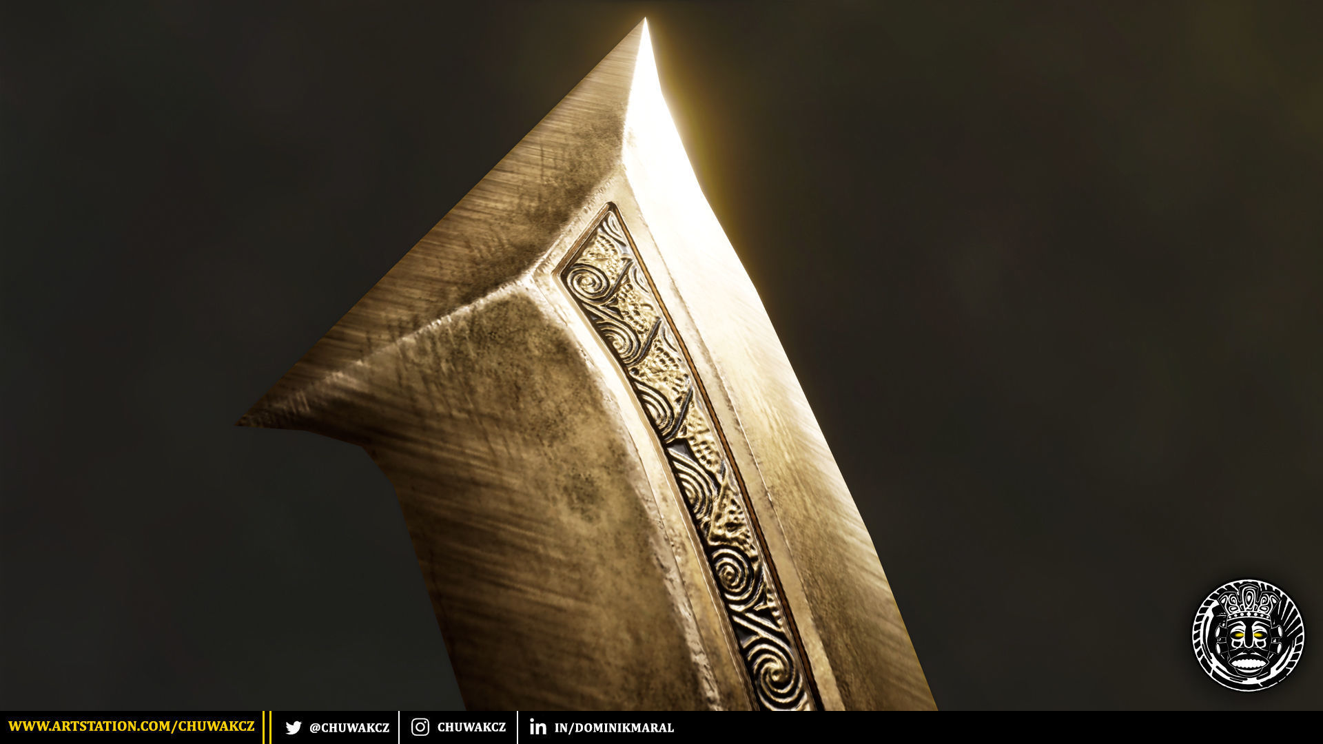 Bronze Egyptian Khopesh Sword - PBR game ready 3d weapon Low-poly 3D model_4